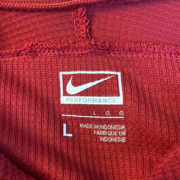 Nike Performance collared short-sleeved shirt. Size large, color red. - Picture 5 of 6